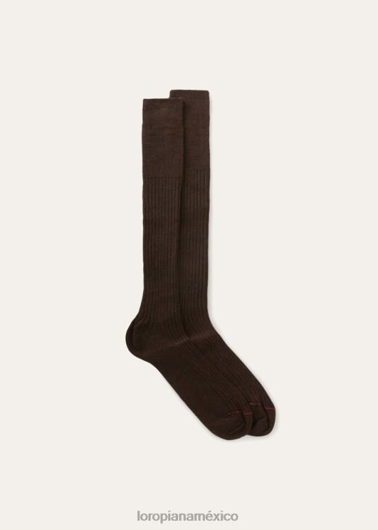 Loro Piana hombres calcetines costina negro (8000) 2FPNR1314