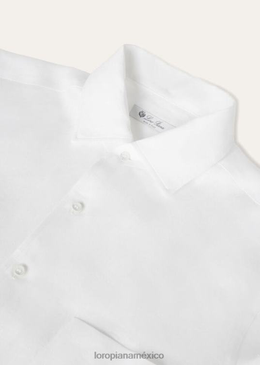 Loro Piana hombres camisa andré blanco óptico (1005) 2FPNR1048