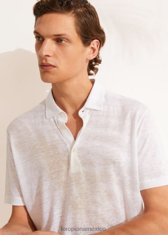 Loro Piana hombres camisa polo blanco óptico (1005) 2FPNR1145