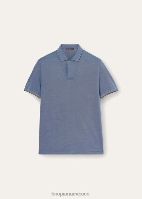 Loro Piana hombres polo abierto ghiaccio mel (mc97) 2FPNR1167