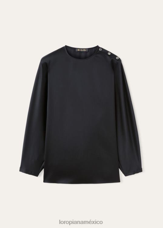 Loro Piana mujer blusa valery negro (8000) 2FPNR208